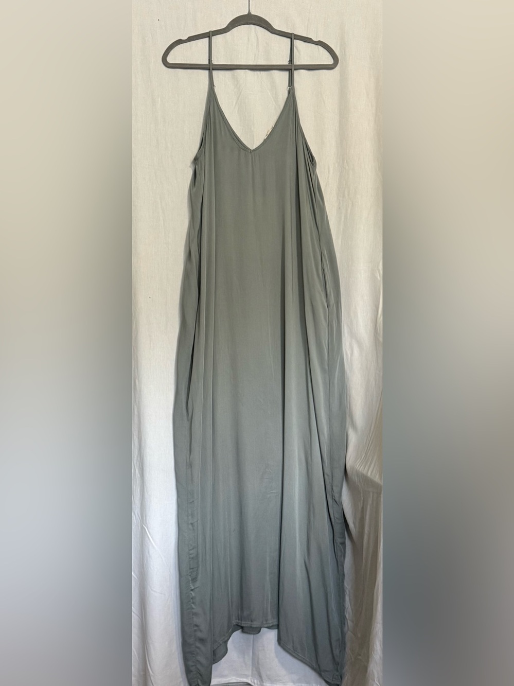 Love Stitch Mila Cocoon Maxi Dress Womens M/L Sage Green Loose w/Pockets Boho